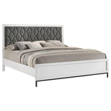 Sonora Eastern King Upholstered Panel Bed White 224861KE - Ella Furniture