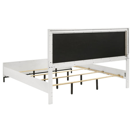 Sonora Eastern King Upholstered Panel Bed White 224861KE - Ella Furniture