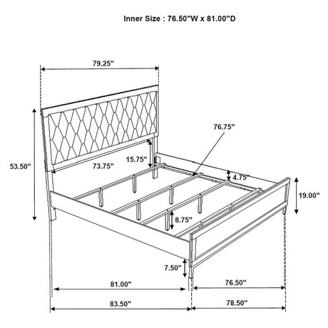 Sonora Eastern King Upholstered Panel Bed White 224861KE - Ella Furniture