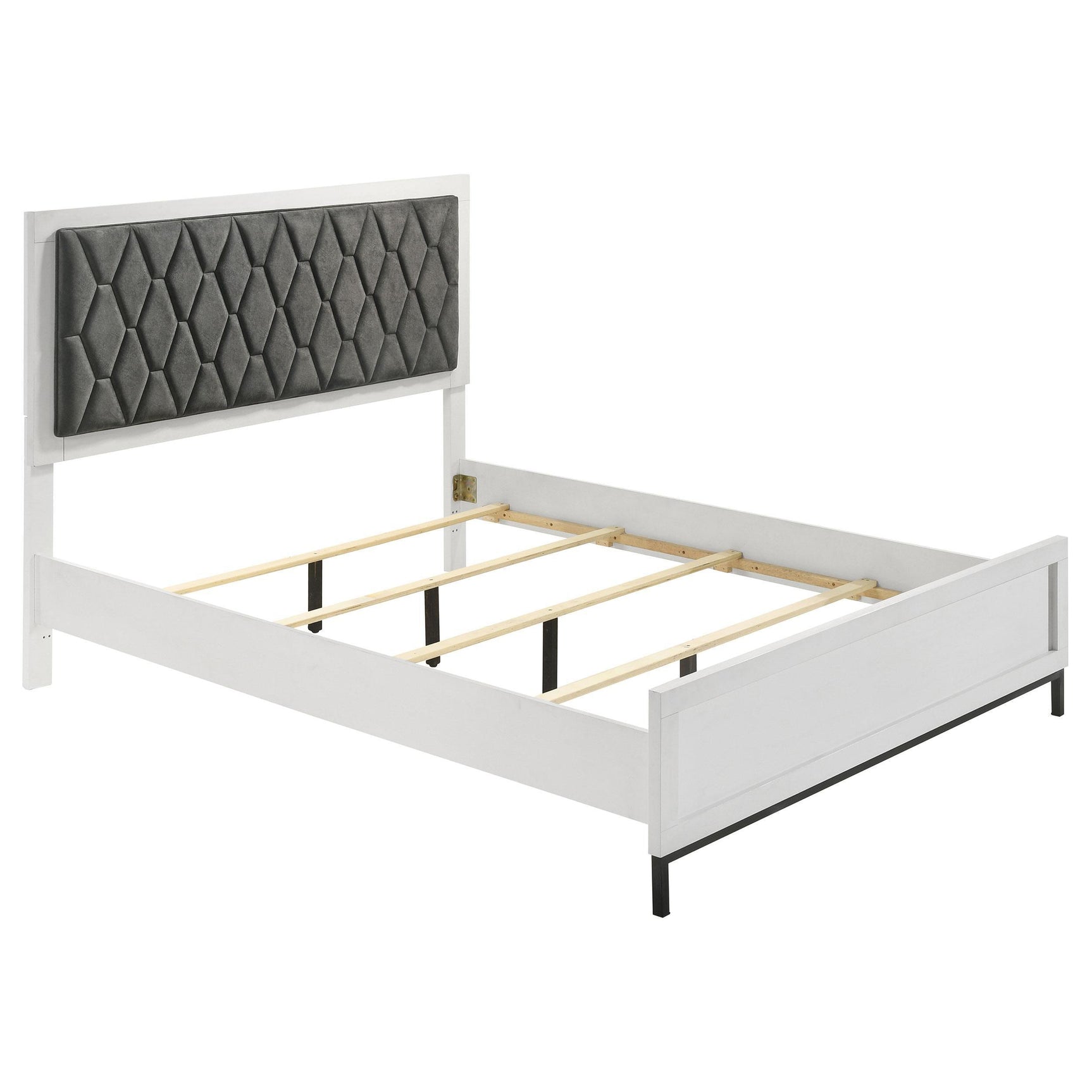 Sonora Queen Upholstered Panel Bed White 224861Q - Ella Furniture