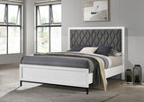 Sonora Queen Upholstered Panel Bed White 224861Q - Ella Furniture