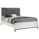 Sonora Queen Upholstered Panel Bed White 224861Q - Ella Furniture