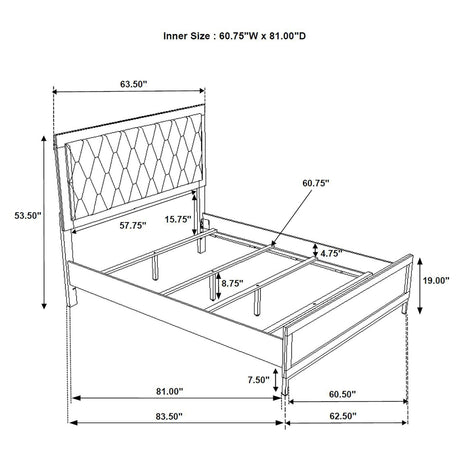 Sonora Queen Upholstered Panel Bed White 224861Q - Ella Furniture