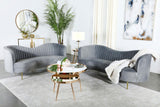 SOPHIA Sophia 2-piece Upholstered Channel Tufted Sofa Set Grey 506864-S2 - Ella Furniture
