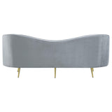 SOPHIA Sophia 2-piece Upholstered Channel Tufted Sofa Set Grey 506864-S2 - Ella Furniture