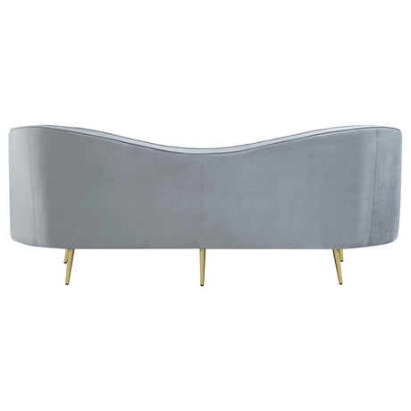 SOPHIA Sophia 2-piece Upholstered Channel Tufted Sofa Set Grey 506864-S2 - Ella Furniture