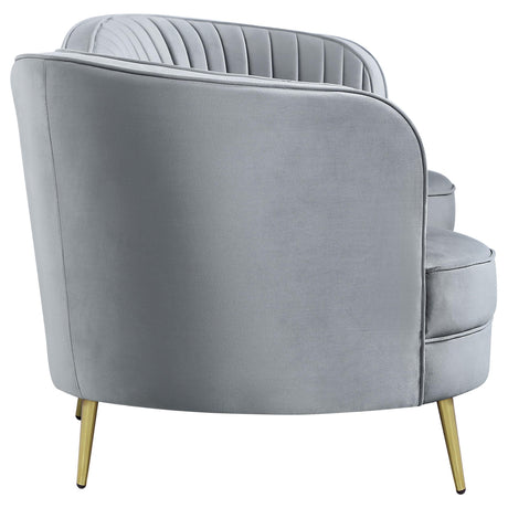 SOPHIA Sophia 2-piece Upholstered Channel Tufted Sofa Set Grey 506864-S2 - Ella Furniture