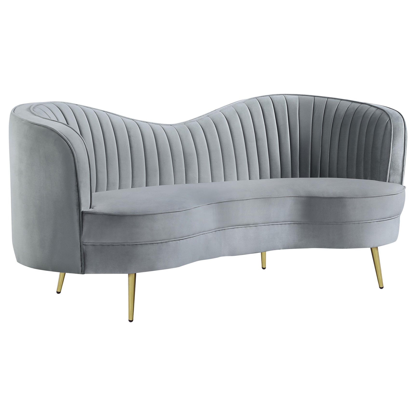 SOPHIA Sophia 2-piece Upholstered Channel Tufted Sofa Set Grey 506864-S2 - Ella Furniture