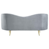 SOPHIA Sophia 2-piece Upholstered Channel Tufted Sofa Set Grey 506864-S2 - Ella Furniture