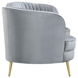 SOPHIA Sophia 2-piece Upholstered Channel Tufted Sofa Set Grey 506864-S2 - Ella Furniture