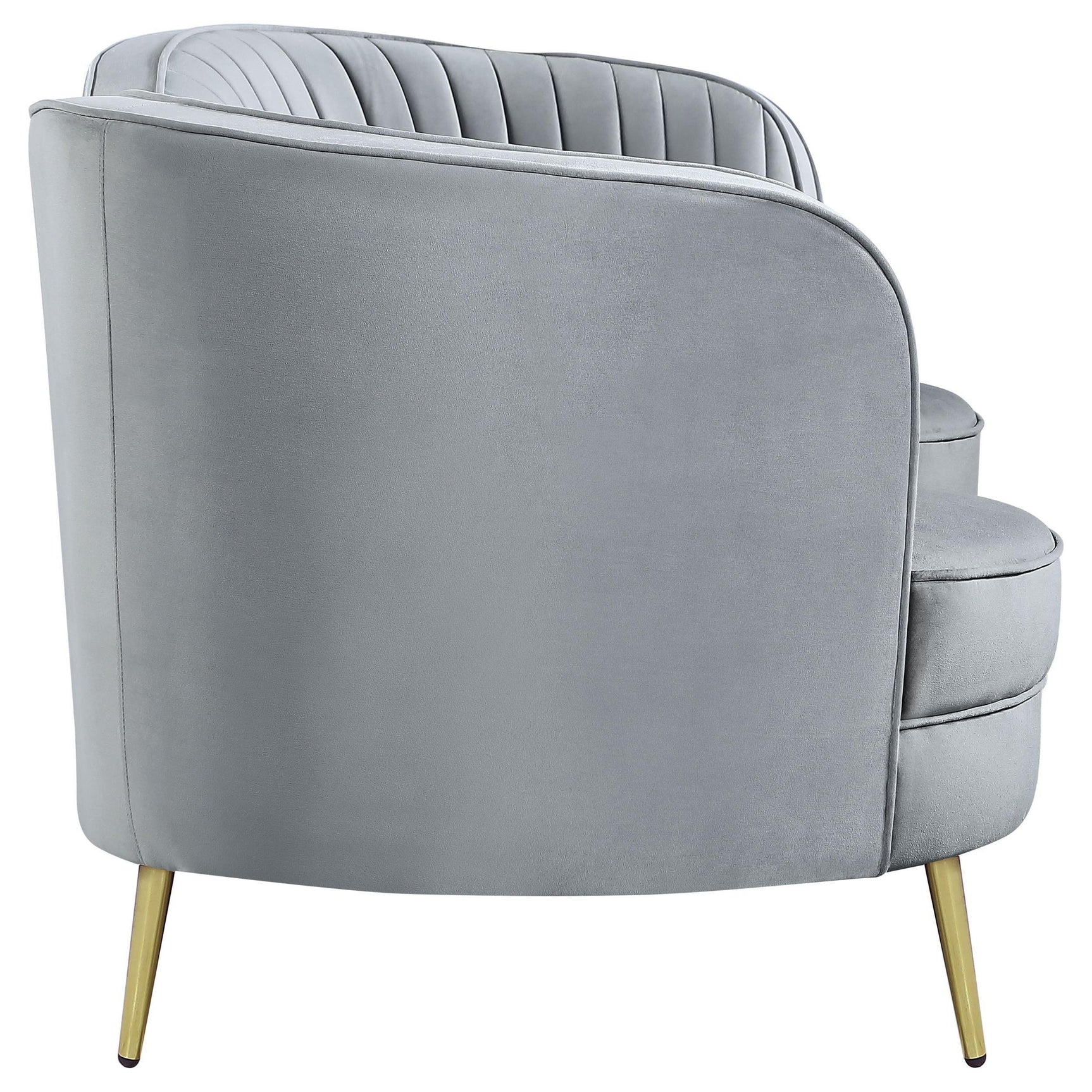 SOPHIA Sophia 2-piece Upholstered Channel Tufted Sofa Set Grey 506864-S2 - Ella Furniture