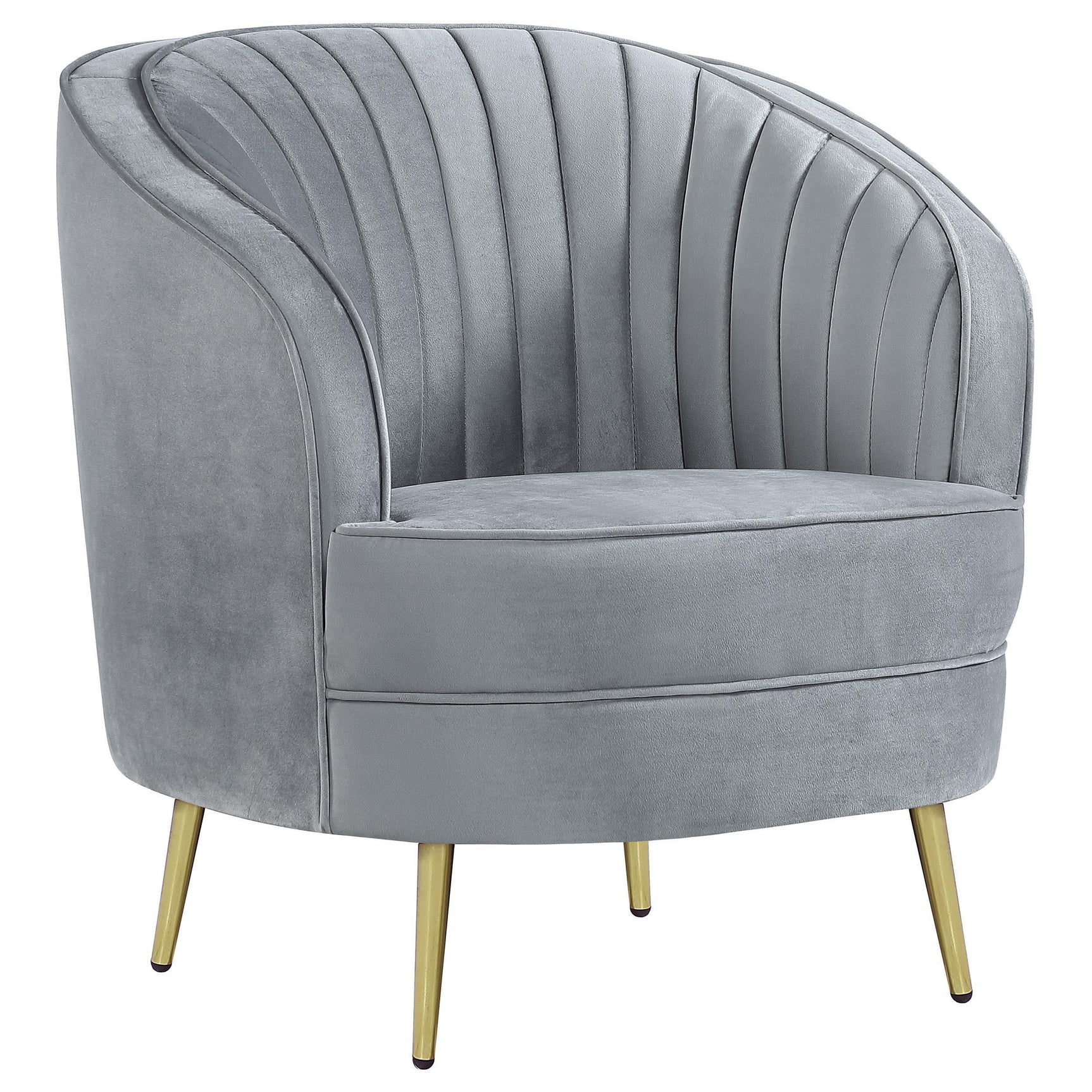 SOPHIA Sophia 3-piece Upholstered Channel Tufted Sofa Set Grey 506864-S3 - Ella Furniture