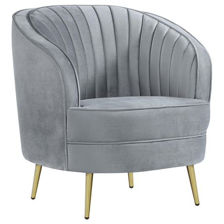 SOPHIA Sophia 3-piece Upholstered Channel Tufted Sofa Set Grey 506864-S3 - Ella Furniture