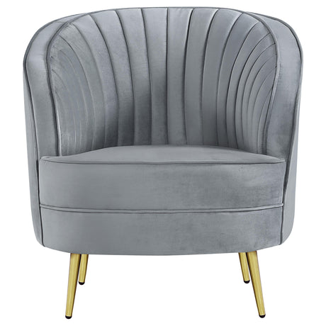 SOPHIA Sophia 3-piece Upholstered Channel Tufted Sofa Set Grey 506864-S3 - Ella Furniture