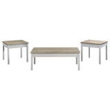 Stacie 3-Piece Composite Wood Coffee Table Set Antique Pine And White 709950 - Ella Furniture