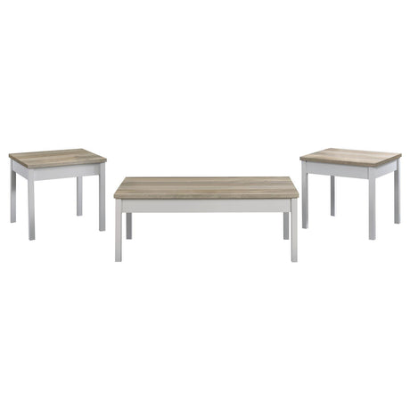 Stacie 3-Piece Composite Wood Coffee Table Set Antique Pine And White 709950 - Ella Furniture