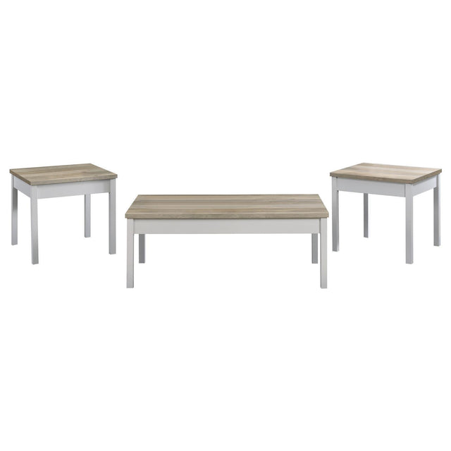 Stacie 3-Piece Composite Wood Coffee Table Set Antique Pine And White 709950 - Ella Furniture