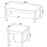 Stacie 3-Piece Composite Wood Coffee Table Set Antique Pine And White 709950 - Ella Furniture