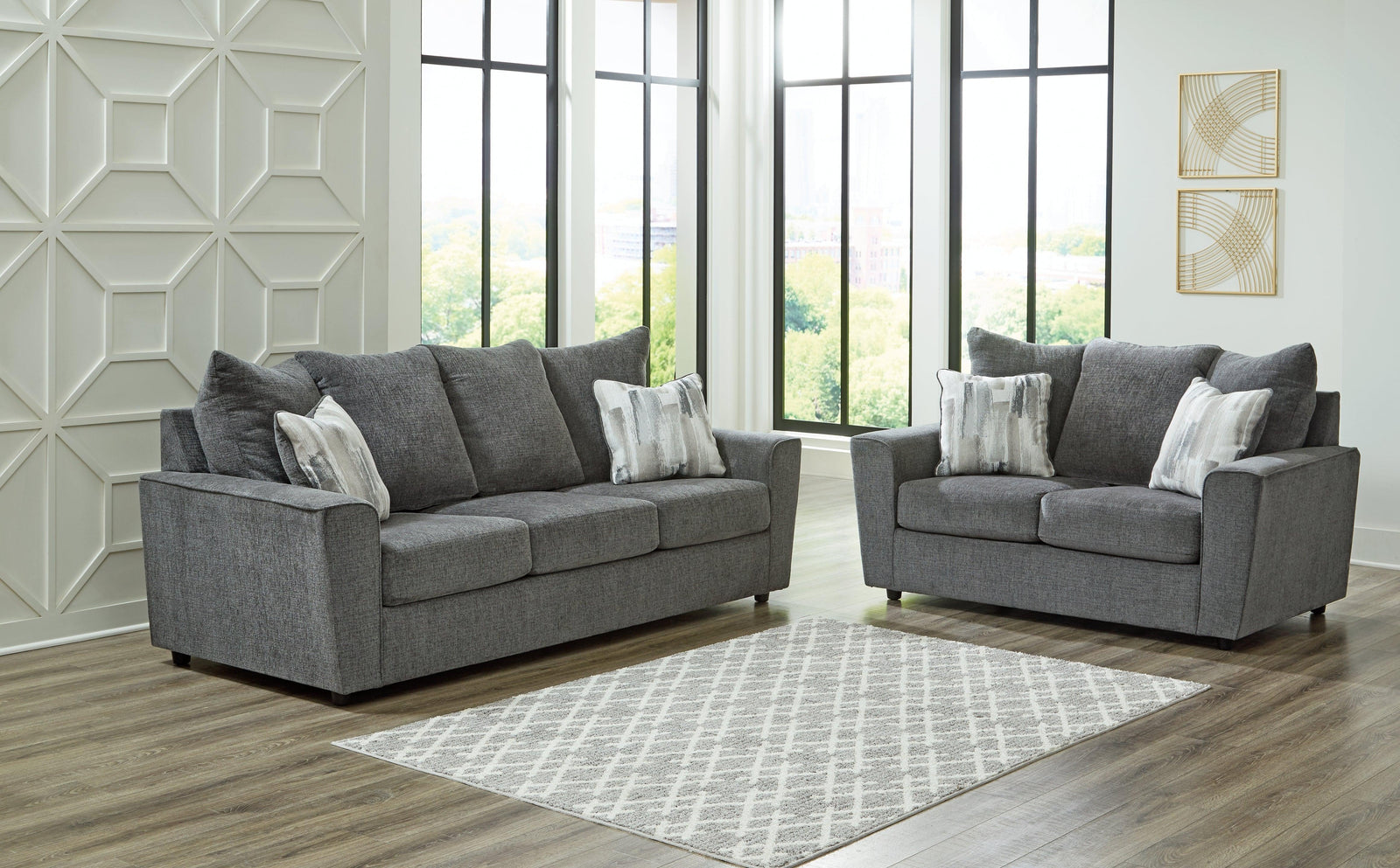 Stairatt Gravel Sofa And Loveseat - Ella Furniture