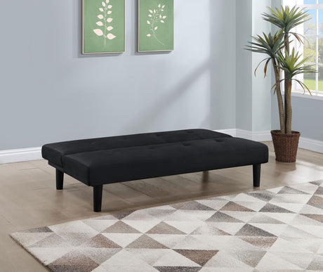 Stanford Motion Collection Stanford Multipurpose Upholstered Tufted Convertible Sofa Bed Black 360238 - Ella Furniture