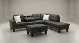 Star Dark Grey Fabric Sectional with Storage Ottoman and Drop-Down Table view 3