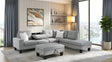 Star Light Grey Fabric Sectional with Storage Ottoman and Drop-Down Table from Ella Furniture