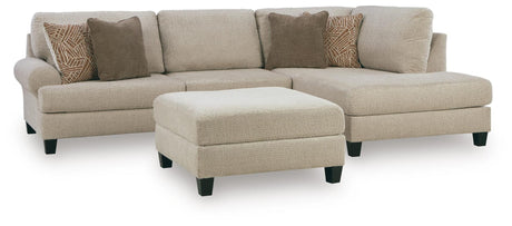 Steelwater Latte Retreat 2-Piece Sectional with Chaise and Oversized Accent Ottoman view 3