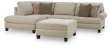 Steelwater Latte Retreat 2-Piece Sectional with Chaise and Oversized Accent Ottoman view 3