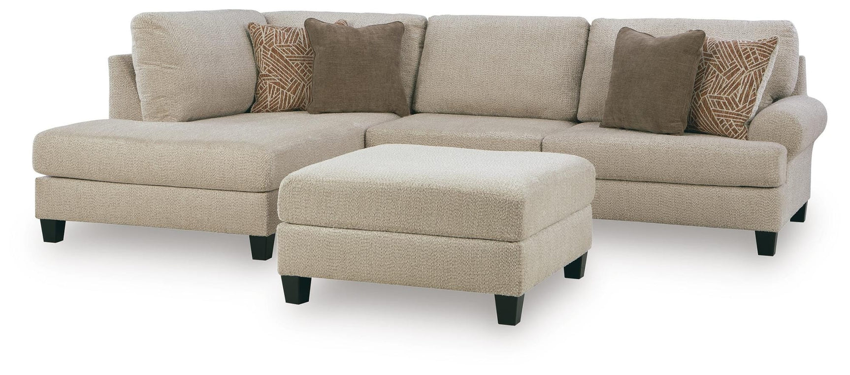 Steelwater Latte Retreat 2-Piece Sectional with Chaise and Oversized Accent Ottoman view 3