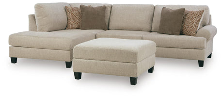 Steelwater Latte Retreat 2-Piece Sectional with Chaise and Oversized Accent Ottoman view 3