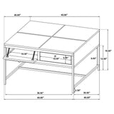 Stephie 4-Drawer Square Clear Glass Top Coffee Table Honey Brown 704698 - Ella Furniture