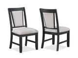 Stevens Gray Modern Solid Wood And Veneers Fabric Upholstered Round Dining Room Set - Ella Furniture