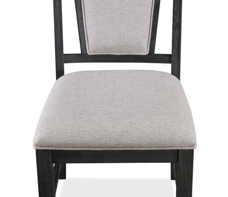 Stevens Gray Modern Solid Wood And Veneers Fabric Upholstered Round Dining Room Set - Ella Furniture