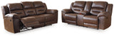 Stoneland Chocolate Sofa And Loveseat - Ella Furniture