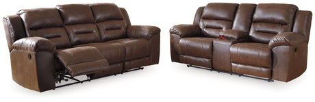 Stoneland Chocolate Sofa And Loveseat - Ella Furniture