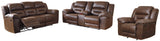Stoneland Chocolate Sofa, Loveseat And Recliner - Ella Furniture