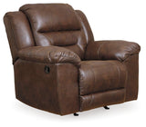 Stoneland Chocolate Sofa, Loveseat And Recliner - Ella Furniture