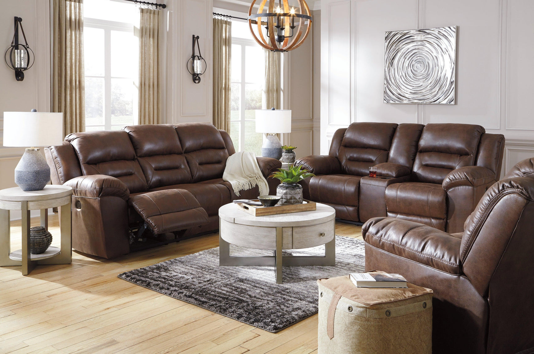 Stoneland Chocolate Sofa, Loveseat And Recliner PKG001246 - 3990487 | 3990496 | 3990498 - Ella Furniture