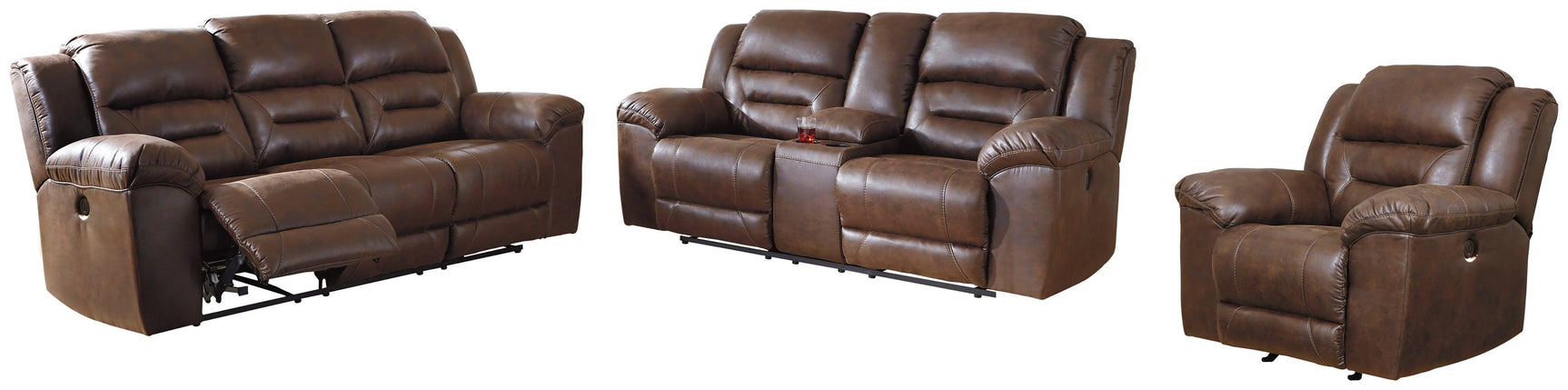 Stoneland Chocolate Sofa, Loveseat And Recliner PKG001246 - 3990487 | 3990496 | 3990498 - Ella Furniture