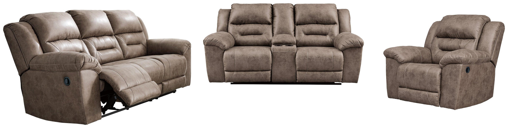 Stoneland Fossil Sofa, Loveseat And Recliner - Ella Furniture