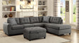 STONENESSE SECTIONAL Stonenesse Sectional Sofa with Storage Ottoman Set Grey 500413-S2 - Ella Furniture