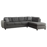 STONENESSE SECTIONAL Stonenesse Sectional Sofa with Storage Ottoman Set Grey 500413-S2 - Ella Furniture