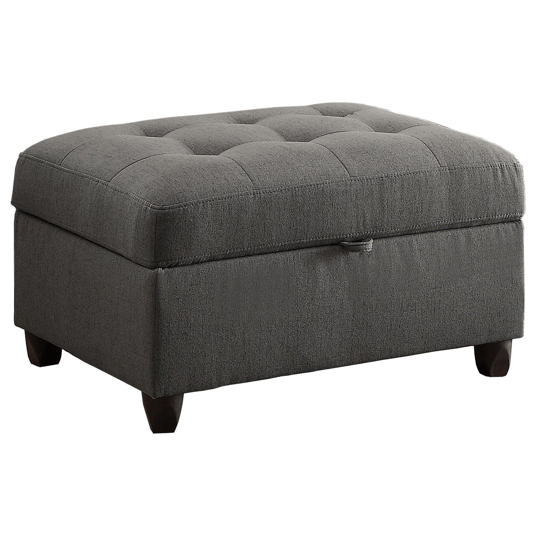 STONENESSE SECTIONAL Stonenesse Sectional Sofa with Storage Ottoman Set Grey 500413-S2 - Ella Furniture