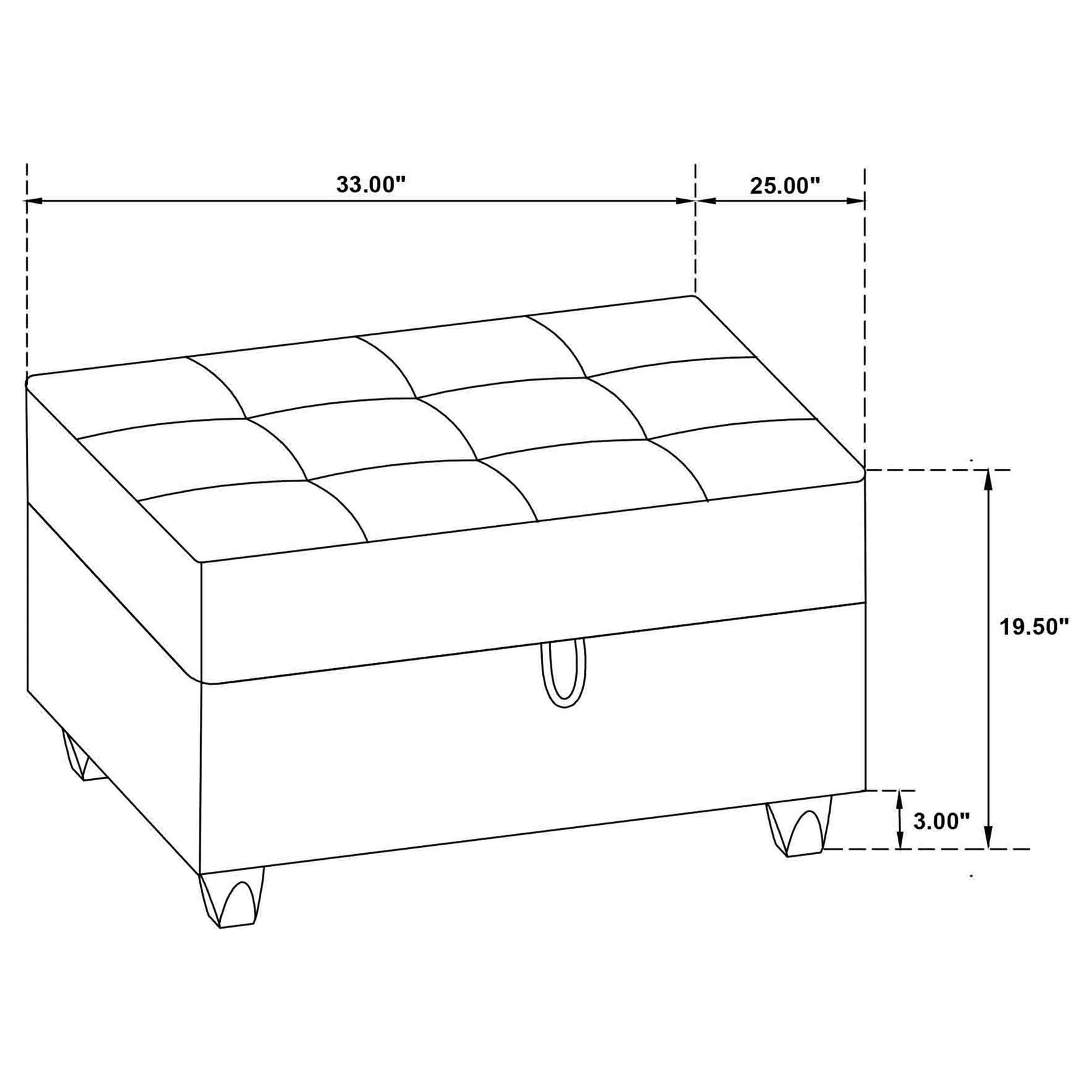 STONENESSE SECTIONAL Stonenesse Sectional Sofa with Storage Ottoman Set Grey 500413-S2 - Ella Furniture