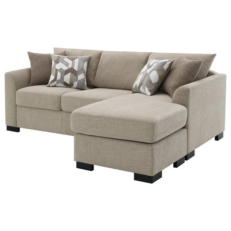 Storey Upholstered Sleeper Sectional Chaise Sofa Camel 504778 - Ella Furniture