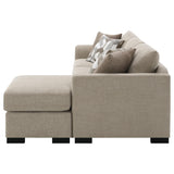 Storey Upholstered Sleeper Sectional Chaise Sofa Camel 504778 - Ella Furniture