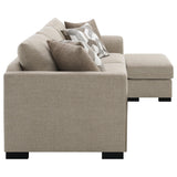 Storey Upholstered Sleeper Sectional Chaise Sofa Camel 504778 - Ella Furniture