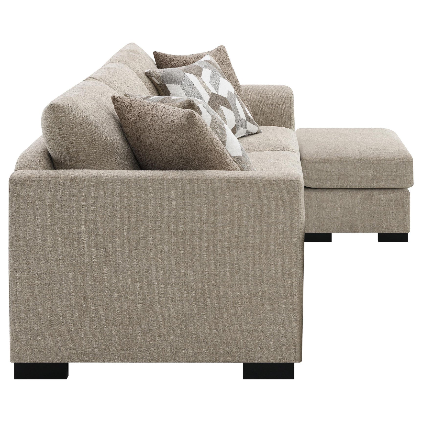 Storey Upholstered Sleeper Sectional Chaise Sofa Camel 504778 - Ella Furniture