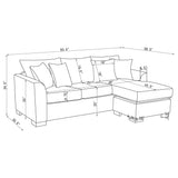 Storey Upholstered Sleeper Sectional Chaise Sofa Camel 504778 - Ella Furniture