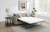 Storey Upholstered Sleeper Sectional Chaise Sofa Camel 504778 - Ella Furniture